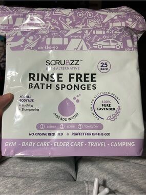 Lavender Rinse Free Bath Sponges - Lavender (25 Pack)